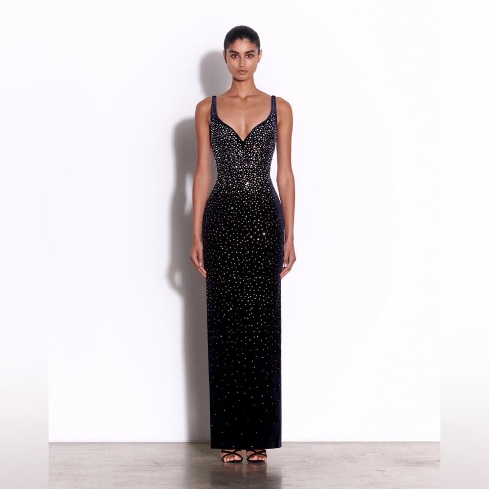 Alex Perry Singlet Sweatheart Column in Crystal Velvet
